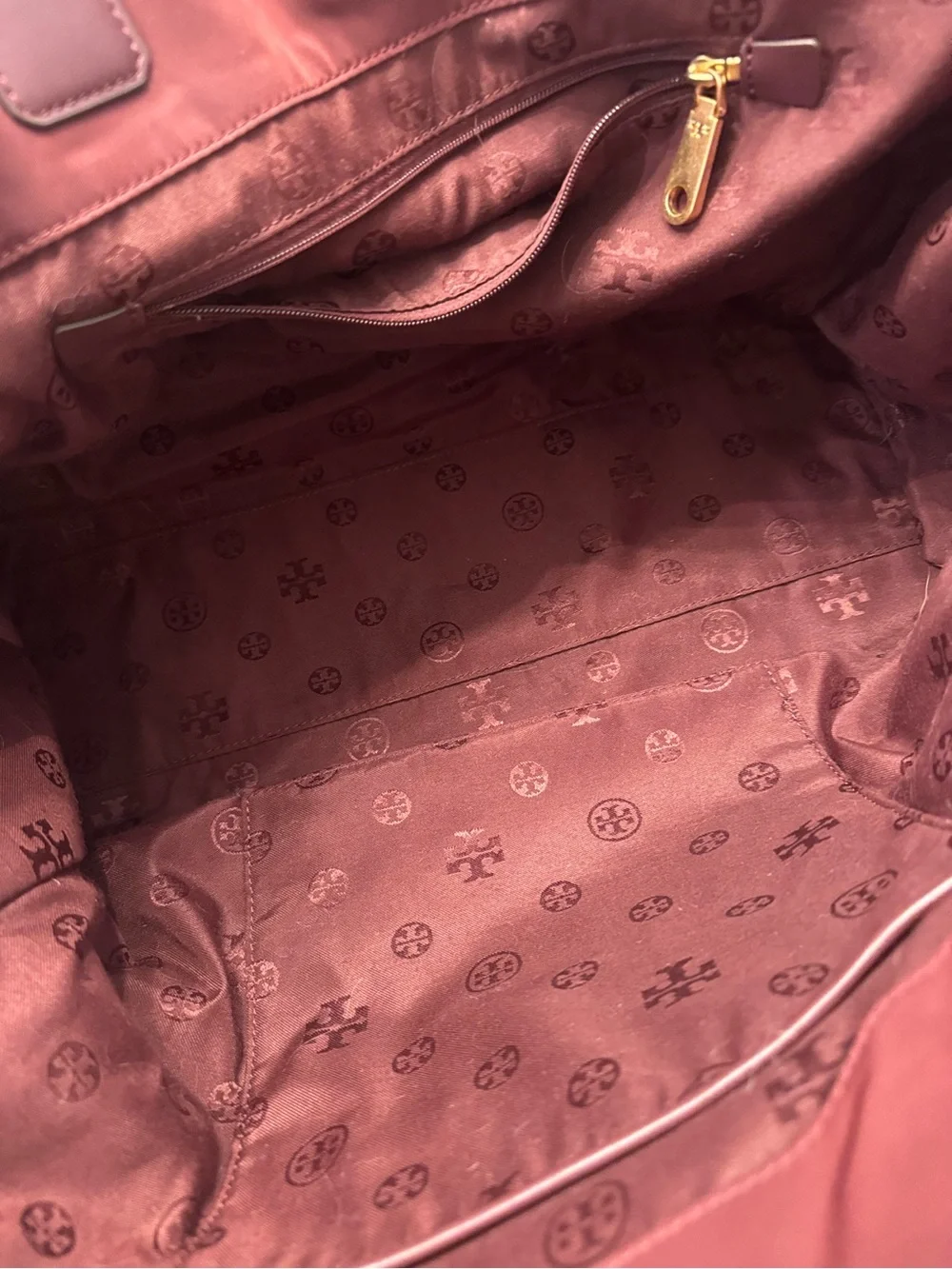 Tory Burch Ella Logo Tote - Burgundy